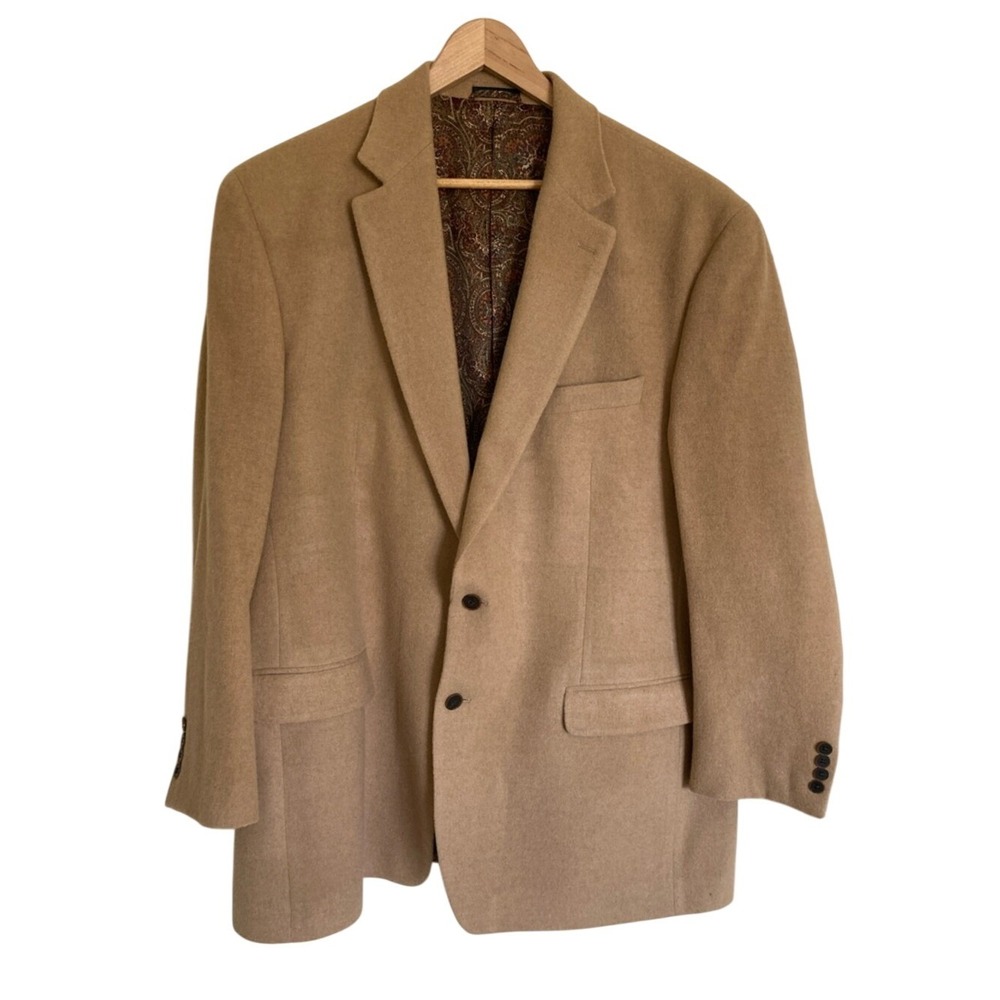Ralph Ralph Lauren Men's Camelhair Blazer Size 48L Loro Piana 2 Button Classic